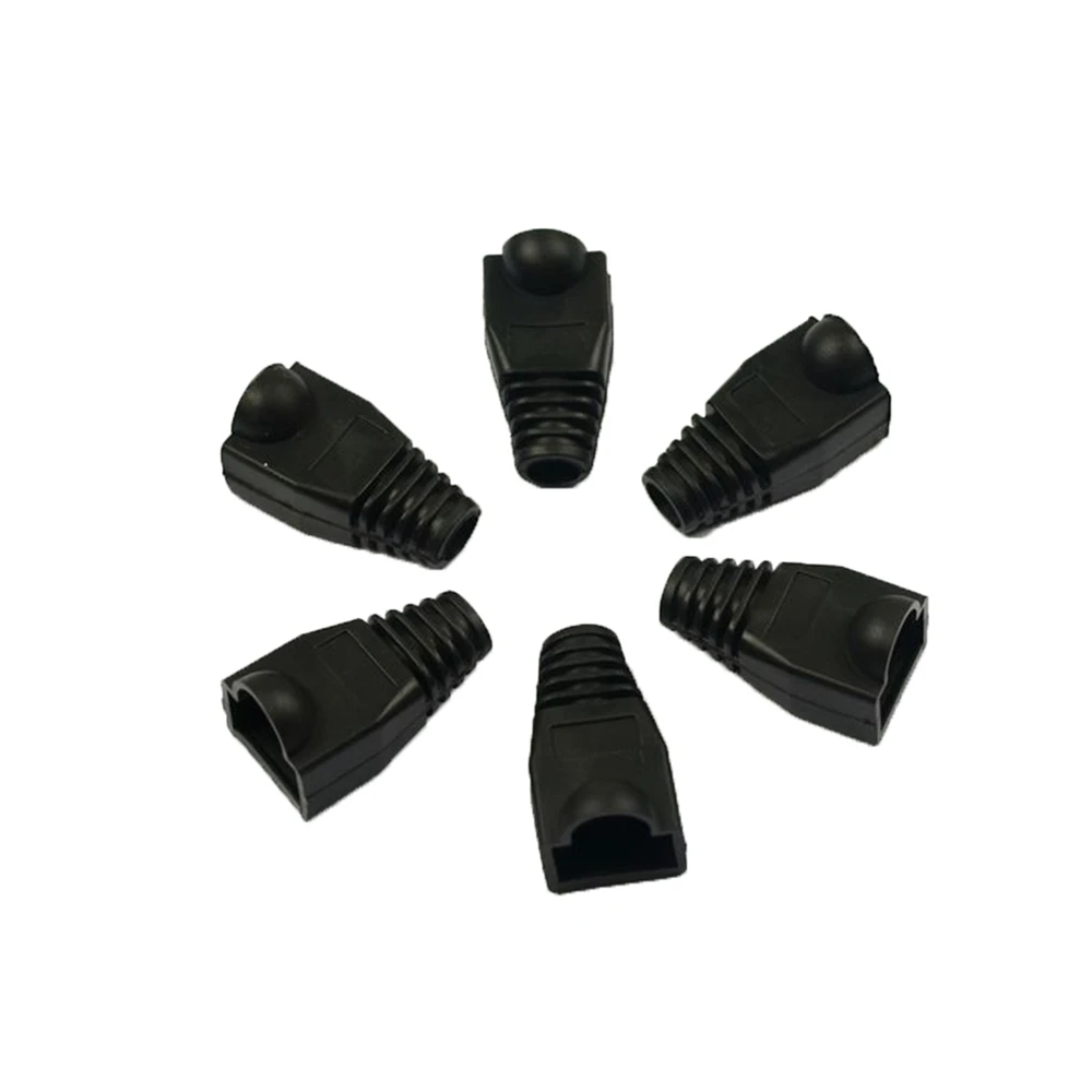 20 шт. RJ-45 адаптер колпачок для 0,6 мм Ethernet разъем сетевого кабеля вилки RJ45 Cat5 CAT6 крышка гнездо защитный колпачок головка - Цвет: black