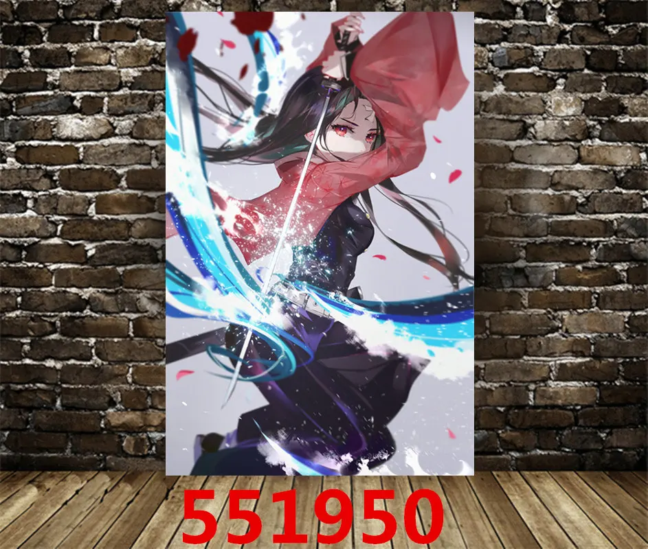 Kimetsu No Yaiba Холст плакат японская игра-аниме плакат, Декор для дома рисунок на холсте, фотографии decoracion dormitorio