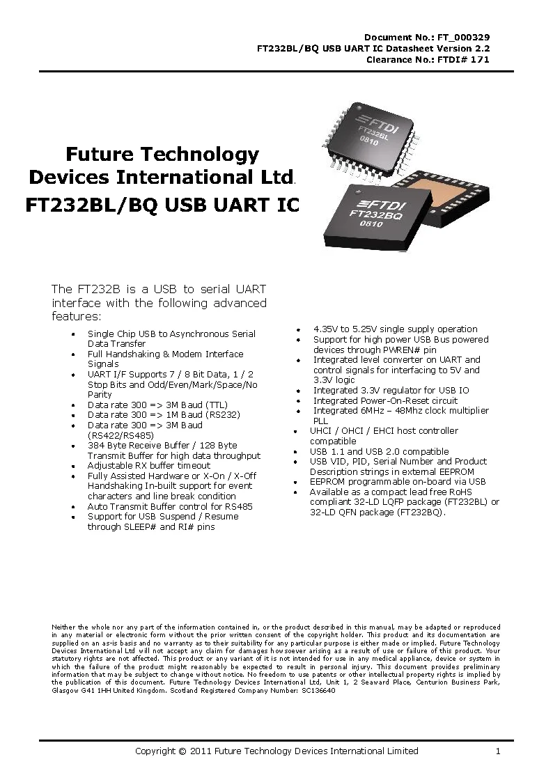 FT232BL LQFP-32 FT2328L LQFP32 FT232BL-REEL USB для последовательного UART IC 1000 шт./катушка