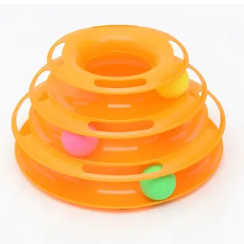 

3 Levels Pet Cat Toy Funny Tower Tracks Disc Cat Tracks Toys Training Intelligence Amusement Plate Cat Ball Toys For Cats