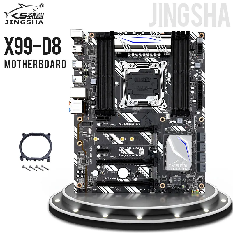 Материнская плата x99 lga2011 v3 JINGSHA DDR4 4 Channel 256GB RAM M.2 SSD SATA3.0 USB3.0 PCIe 16X для E5