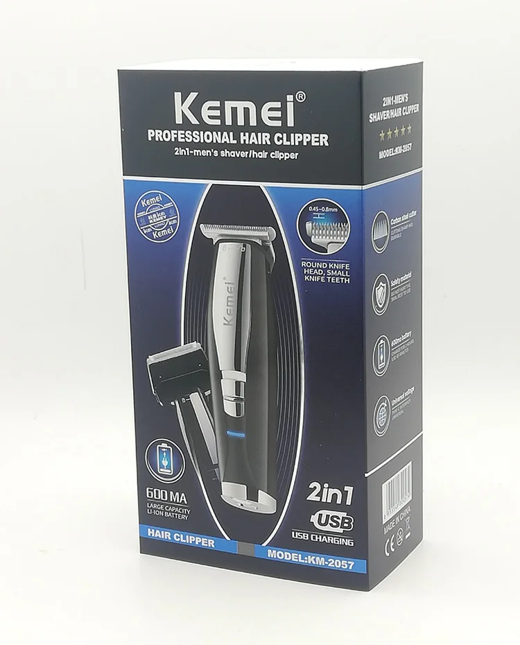 Kemei 2 In 1 Hair Beard Trimmer Electric Shaver for Men 0mm Baldheaded Hair Clipper Reciprocating Razor Finish Shaving Machine