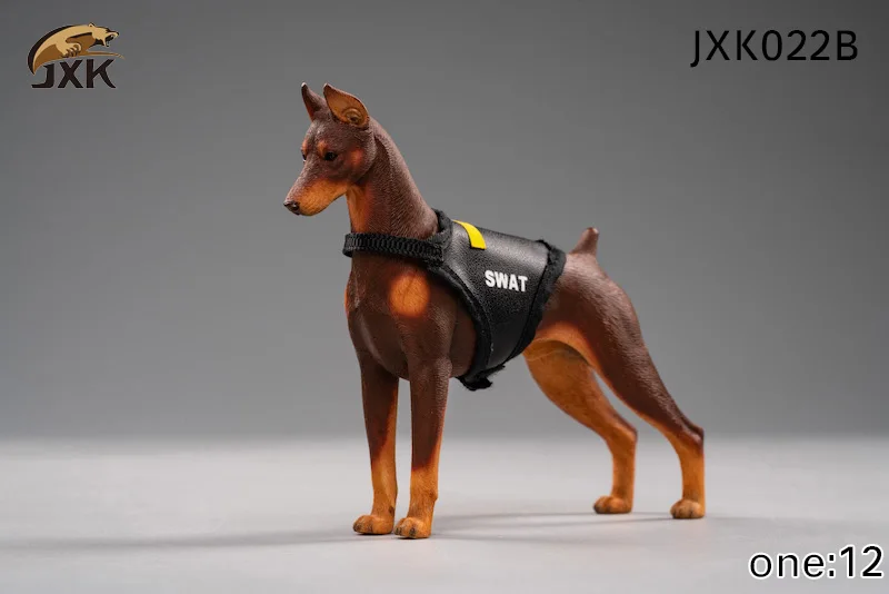 Коллекционная 1/12 весы Jxk022 Dobermann модель животного аксессуар черная кожа цвет игрушки для домашних животных для 6 ''фигурка