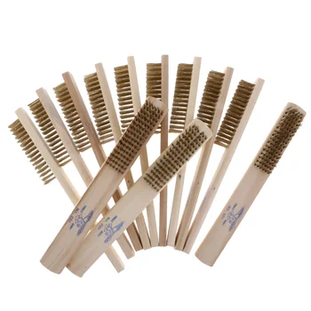 

12 Pieces Wood Copper Steel Wire Brushes Cleaning Paint Rust Tool Metal Brush