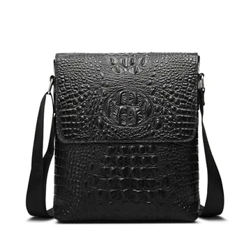 

Cross Border Exclusively for MEN'S Single-shoulder Bag Genuine Leather Crocodile Pattern Skin Crossbody Bag Verticle MEN'S Busin