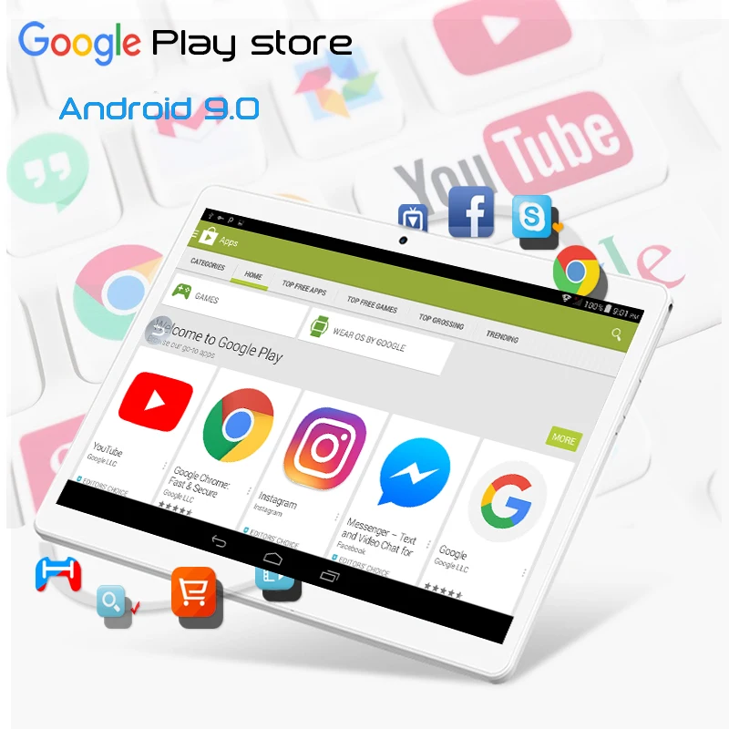 6+ 128 ГБ 1920*1200 ips планшетный ПК 10 дюймов 10-ядерный Android 9,0 две sim-карты 2,4G/5G wifi Google Play Android 9 смартфон