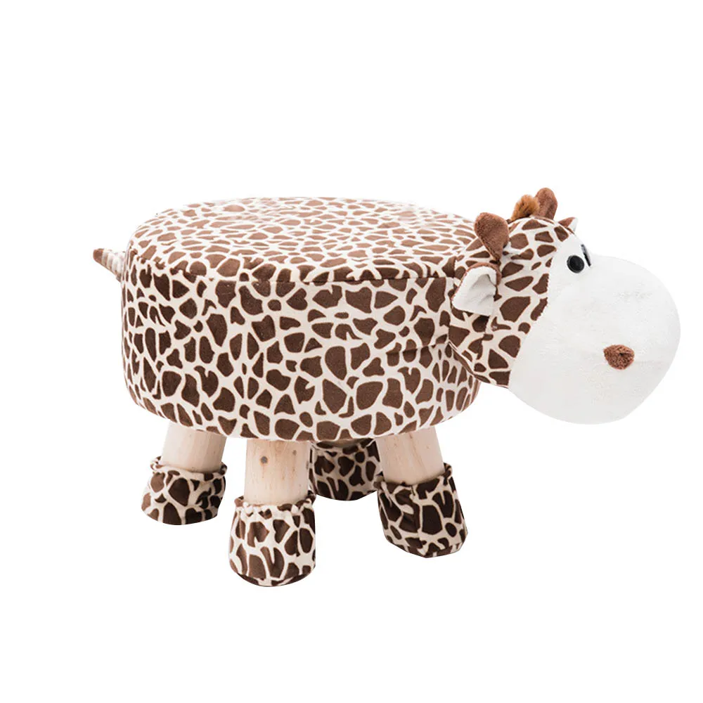 

Wooden Small Stools Kids Stool Bench Home Sofa Stool Cloth Art Living Room Tea Table Creative Cartoon Sitting Baby stool