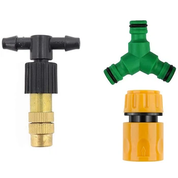 

10x Garden Atomizing Waterer Tee Dripper Nozzle & 3 Pcs Snap on Hose Splitter (3 Way) 1/2 Inch 9 Pcs Hose End Fitting