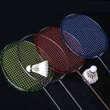 

Professional Badminton Racket Full Carbon Ultra Light Carbon Fiber Braided Black Shot Racquet Speed Force Training Racquet
