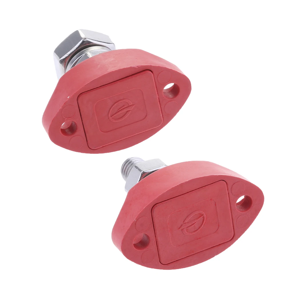 2 Pieces Junction Block Power Post Set Insulated Terminal Single Stud 6mm&8mm