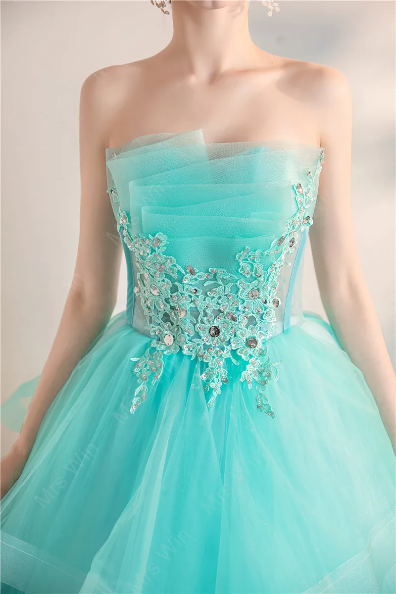 Ice Blue Quinceanera Dresses Party Prom Elegant Strapless Ball Gown 6 Colors Formal Homecoming Dress Customized party dress quinceanera dresses