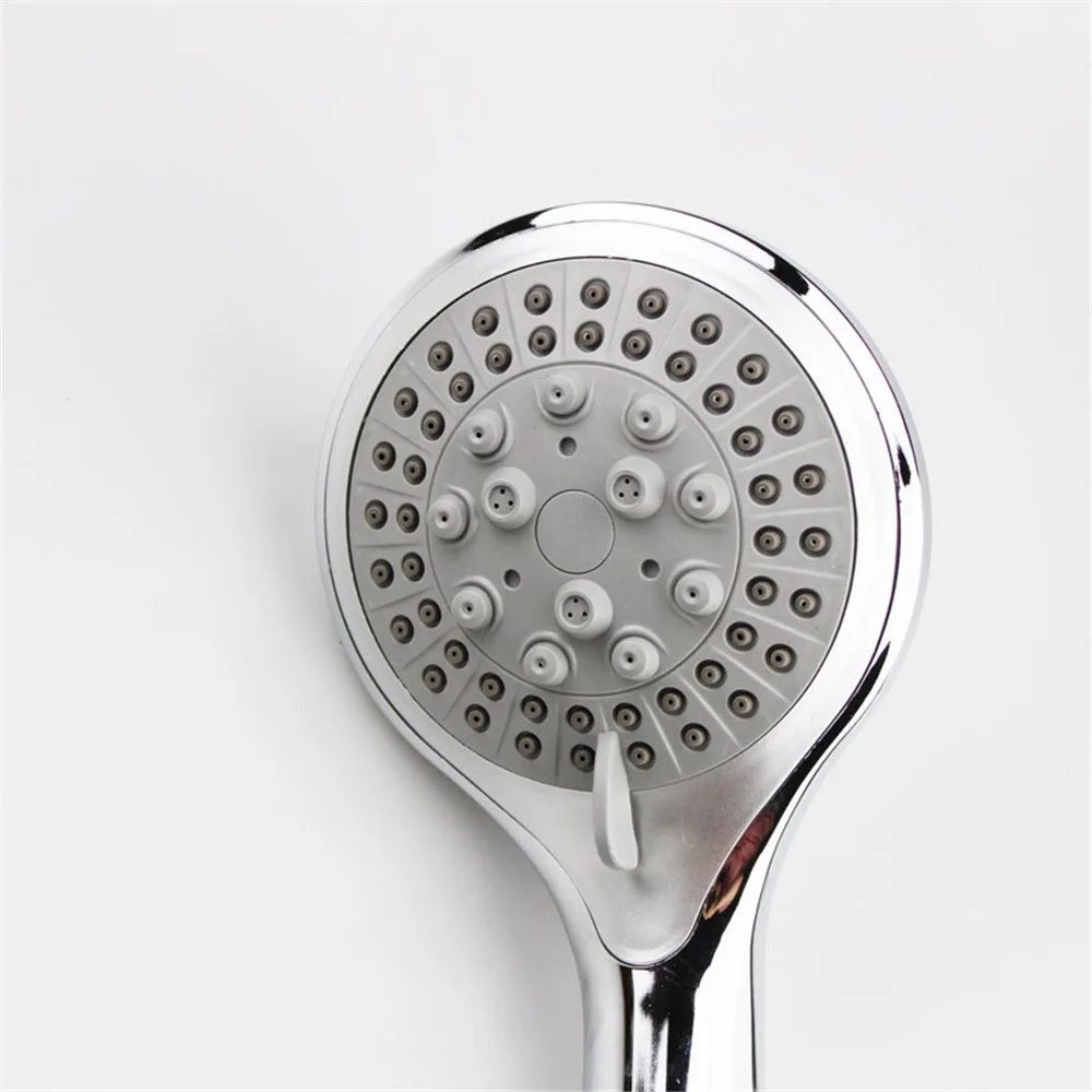 5 Modes Nozzle Bathroom Shower Head Rainfall Shower Sprayer Round Chrome High Pressure Rain Head Water Saver Rain Showerhead