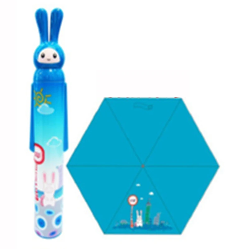 YADA Creative Cartoon Rabbit Umbrellas For Kids Women Folding Wine Bottle Umbrella Sun-rain UV Mini Animal Umbrellas Gifts YS855