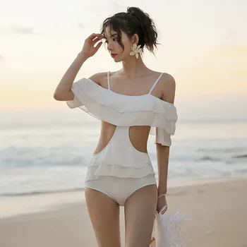 

One-Piece Swimsuits Swimwear 2019 Bathing Suit High Waist Swimsuit Swimming For Women Red One Piece Sexy Korean Ins Style New
