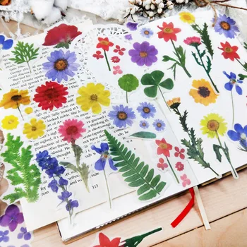 

40pcs Cute Plant Decor Stationery Stickers DIY Flowers Stickers Paper Adhesive Sticker For Kids Scrapbooking Diary Supplies
