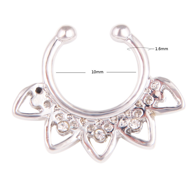 Stainless Steel Fake Nose Ring Septum Piercing Cheater Clip On Non Piercing Nose Ring Fake Septum Jewelry Faux Percing Nez