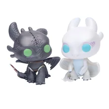 Funko POP, футболка с изображением героев мультфильма «Как приручить дракона 10 см Беззубик, ночная фурия ПВХ фигурка Коллекционная модель детск...