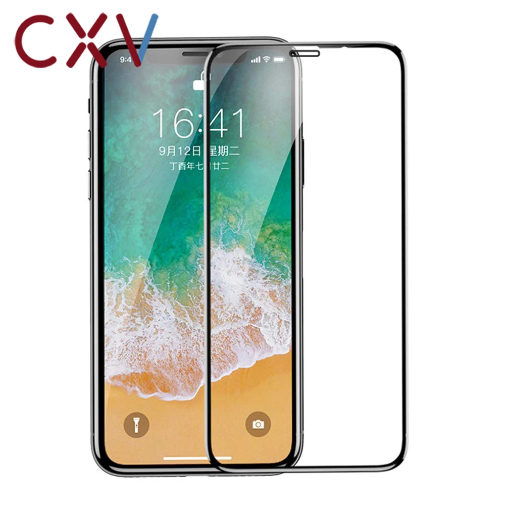X XS закаленное стекло для iPhone 9H Полное покрытие экрана Взрывозащищенная защитная