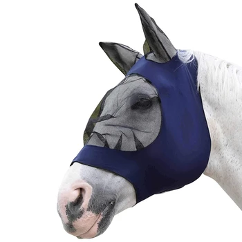 

Mesh Horse Anti-Mosquito Mask Cover Summer Breathable Comfortable Anti Fly Mesh Mask For Horse Farm Animal Supplies