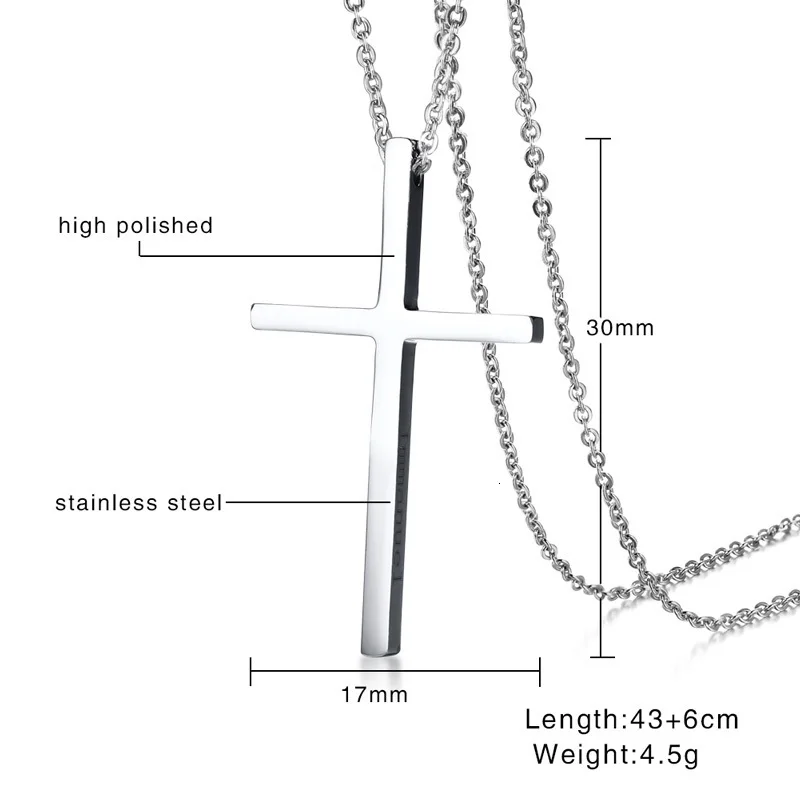 Классические ожерелья с крестом, с гравировкой, Иммануил, распятие, подвеска для его и ее, подарки, нержавеющая сталь, ювелирные изделия EMMANUEL - Окраска металла: CN-091W