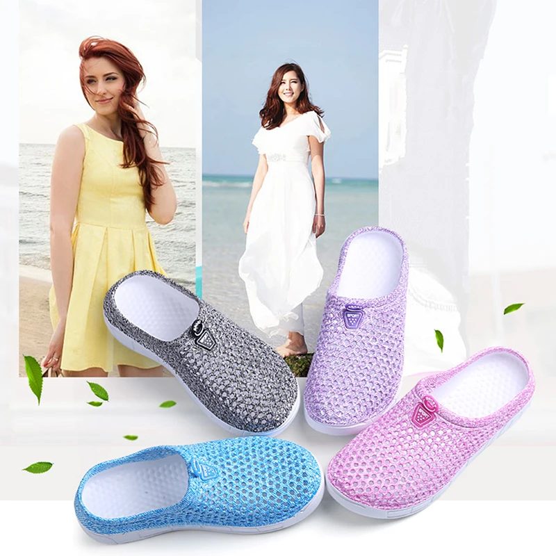 Женские повседневные Сабо дышащие пляжные сандалии тапочки ко Дню Валентина Летние слипоны женские Вьетнамки домашняя обувь для женщин