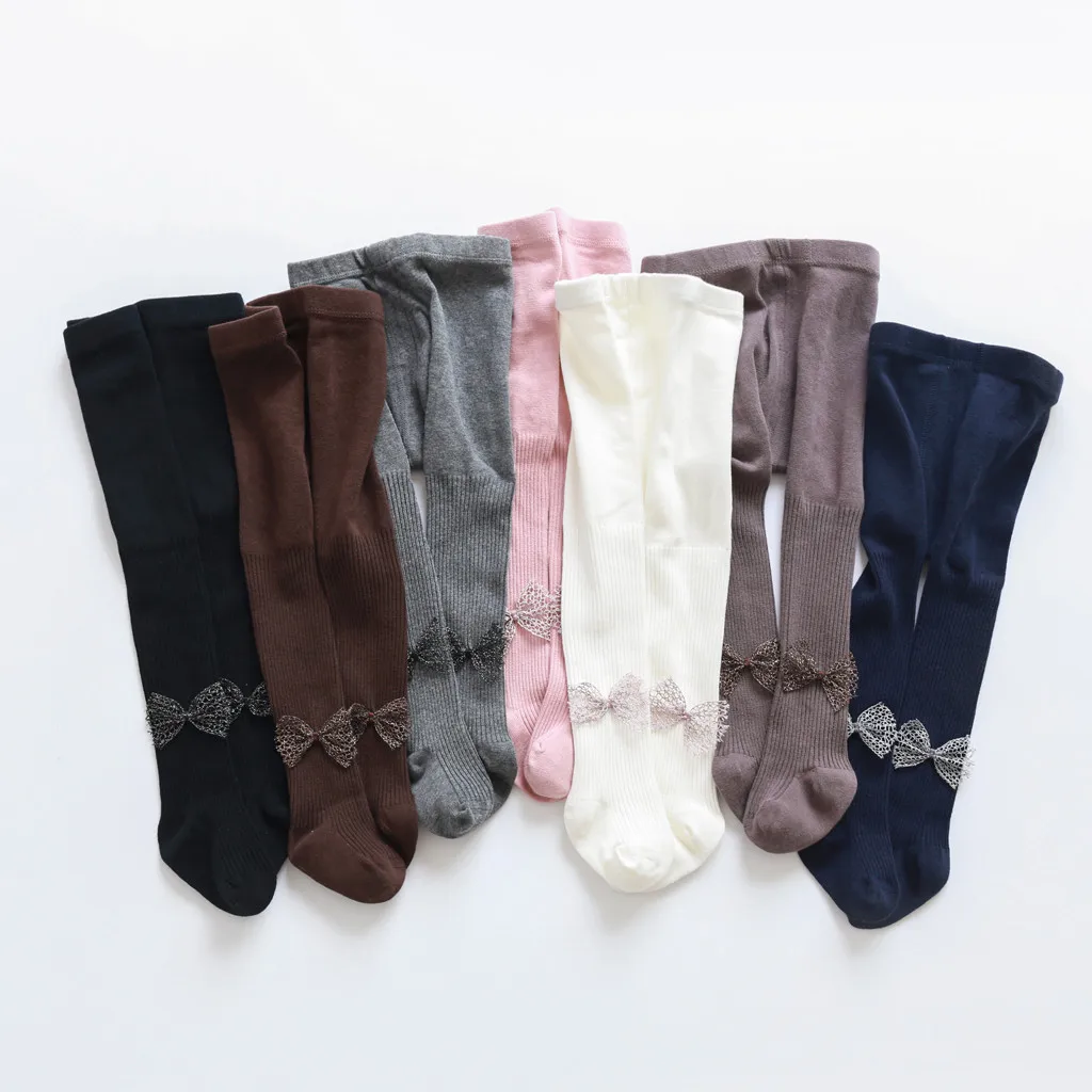 Solid Bow Warm Panty Hose Pants Trousers Toddler Baby Kid Girl Bow Stockings Solid Bow Warm Panty Pants Trousers Winter clothe
