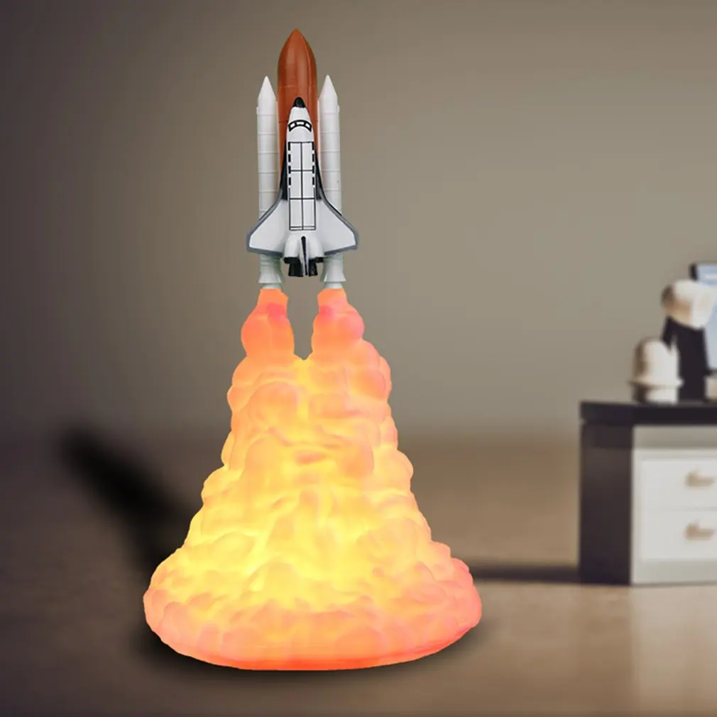 3D печать Космический Шаттл лампа ночник для космических вентиляторов луна лампа ракетная лампа как украшение комнаты любителей космоса ракетная лампа s