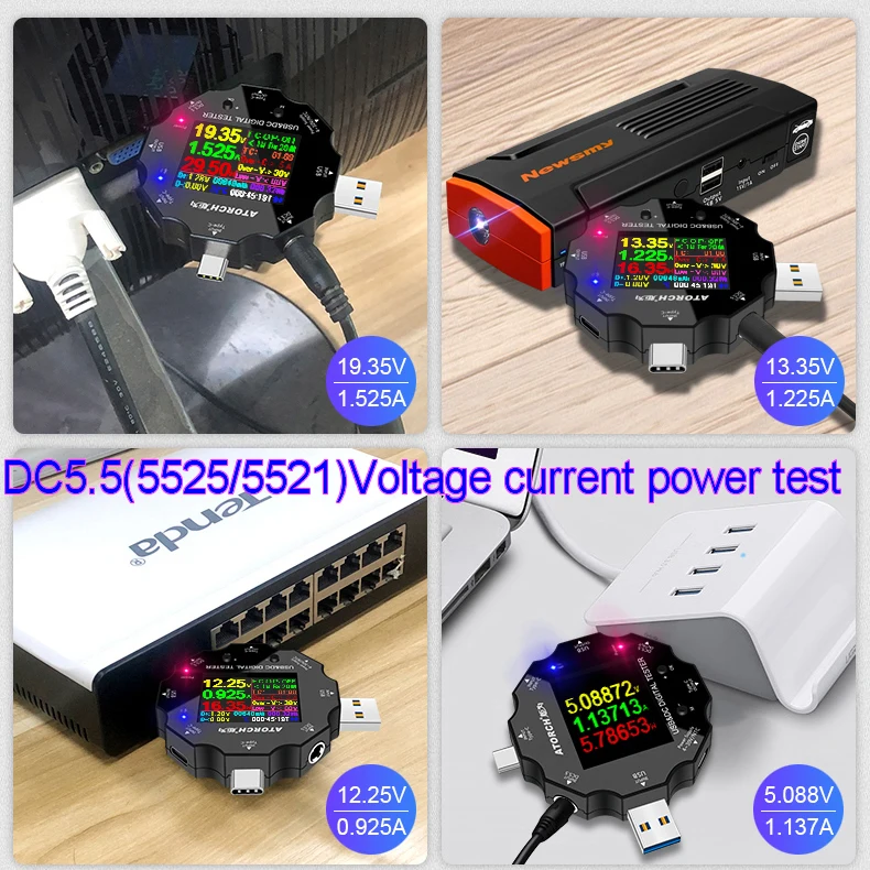 Tanie DC5.5 USB 3.0 type c 18 w 1 USB tester APP dc woltomierz cyfrowy power bank ładowarka napięcie prądu amperomierz wykrywacz miernik