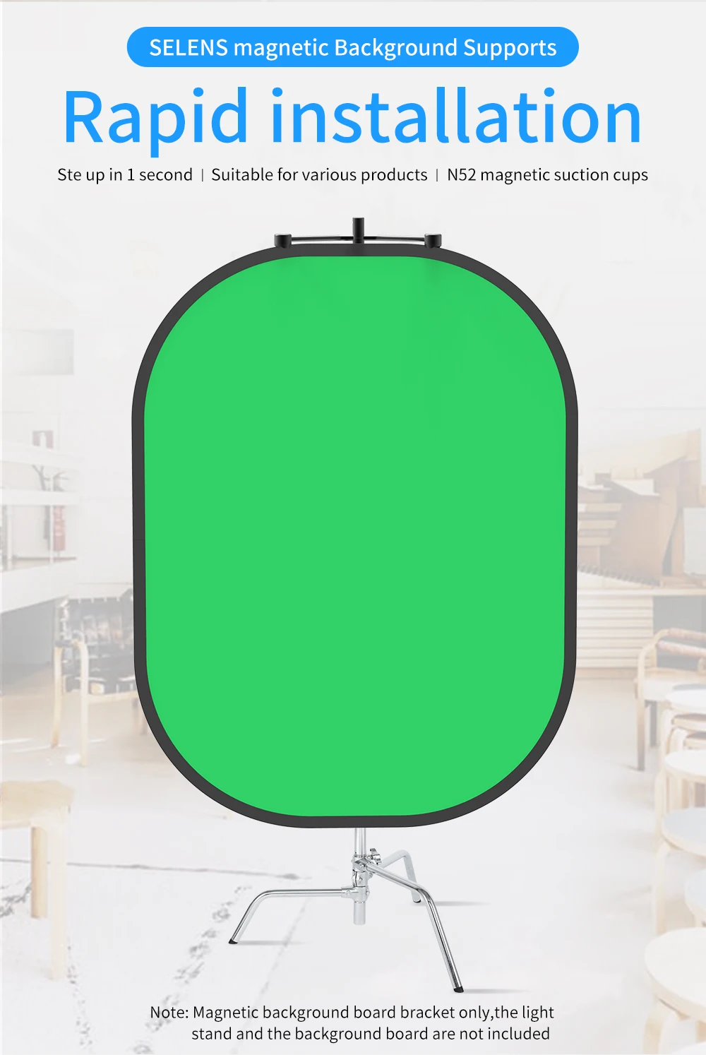 Photography Magnetic Background Support Rod Fit For Photo Studio Chromakey Backd