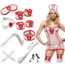 Sex Bondage Nurse - Sexy Nurse Lingerie With Bdsm Bondage Set Whip Mouth Gag Nipple Clamps  Handcuffs Sex Toys For Women Adults Game Porn Sex Goods - Exotic  Accessories - AliExpress