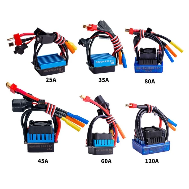 25A/35A/45A/60A/80A/120A Бесконтактный бесщеточный двигатель ESC электрический регулятор