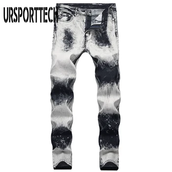 

URSPORTTECH Spring Skinny Jeans Men Classic Designer Jeans Men High Quality Slim Fit Whitening Jeans Denim Pants Elastic Waist