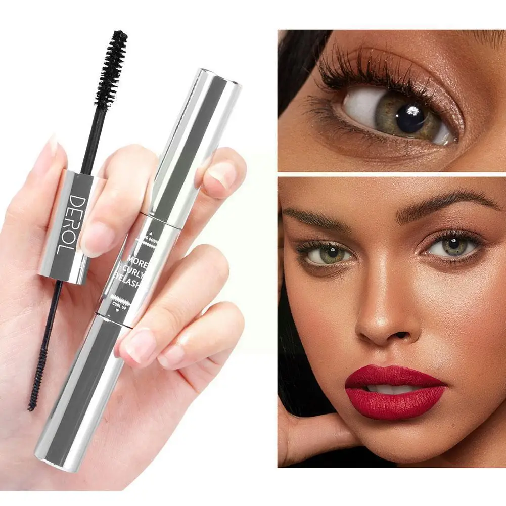 Waterproof Silk Fiber Mascara Slim Natural Curl Makeup Eyelash Makeup Mascara Double ended