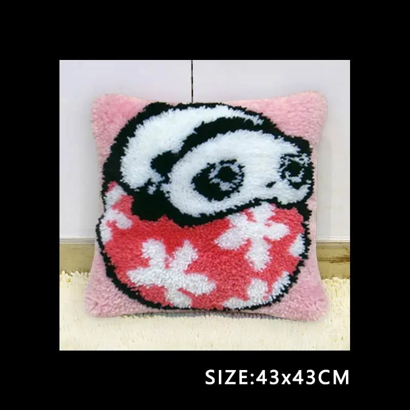 Knooppakket Klink Мультяшные животные Smyrna Haak Kleed Bloemen вышивка крестом подушки Borduurpakket Kussen Вышивка Сделай Сам - Цвет: BZ040