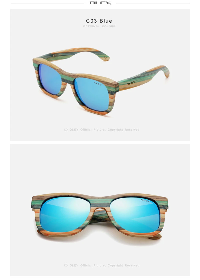 OLEY 2020 Bamboo Sunglasses Men Women Polarized Mirror Full Frame Wood Shades Goggles Handmade Support custom logo Y5915 big sunglasses for women
