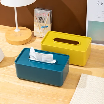 

Simplicity Plastic Tissue Box Napkin Holder Square Tissue Box Environmental Protection Baby Wipes Box Home Tissue Storage Box