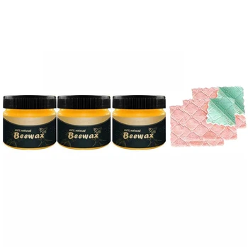 

Wood Seasoning Beeswax, 3 Pack Natural Traditional Beeswax Polish for Furniture & Wood, Furniture Care Complete Solution