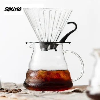 

Plastic Coffee V Style Coffee Set 800ML/600ML360ML Coffee Dripper Cold Brew Coffee Glass Reusable Coffee Filter
