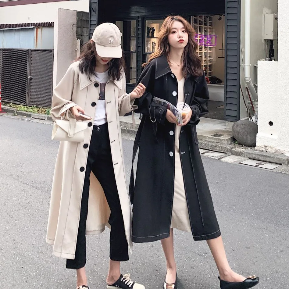 

Photo Shoot Big Brand Elegant Ol Decorative Open-line Fold-down Collar Single Breasted Lantern Sleeve Waist Hugging Lace-up Tren