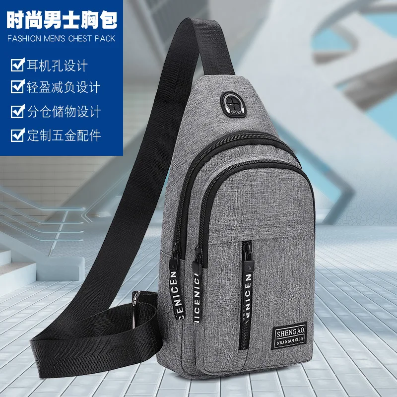 

2019 New Style Chest Pack Men Bag Crossbody Bag Men's Korean-style Fashion Students Canvas Casual Chest Small Backpack