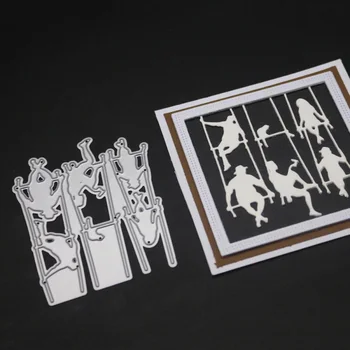 

People Swinging Frame Metal Cutting Dies Cat Decoration Troqueladora Stencil DIY Scrapbooking 2019 New Craft Stamps And Dies
