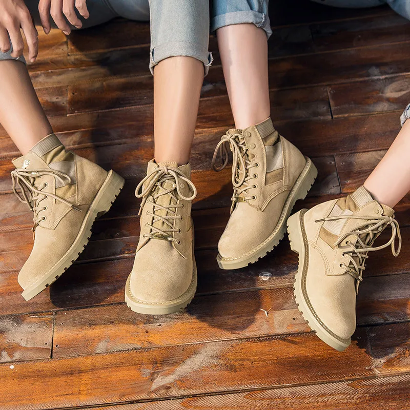 

Combat Boots Genuine Leather Martin Boots Women's Boots Desert Boots Men's Hight-top Work Shoes Martin Wolf Warriors Boots Outdo