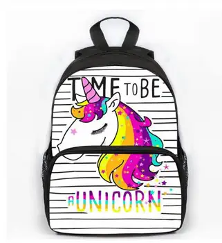 

13 inch Cute Dabbing Unicorn Backpack School Bags Lovely Printed School Back pack for Girls Bookbag Children Gift Customized