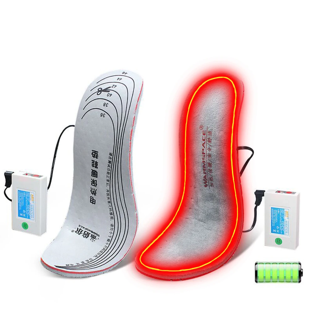 

WARMSPACE Electric Heating Insoles Winter Thermal Heated Insoles Washable Motorcycle Boots Insole For Camping Skiing