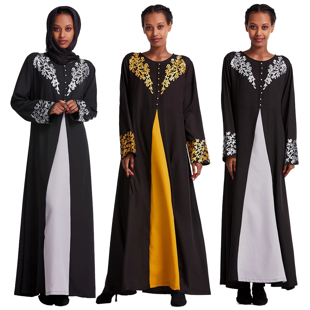 Ramadan Muslim women Print Long Maxi Dress abaya caftan Jilbab Arabe Robe Islamique