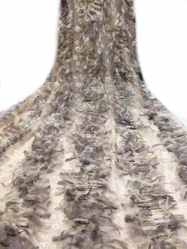 

French 3D applique lace fabric 2020 latest African mesh tulle lace fabric Nigeria Guipure lace fabric high quality YYZ090