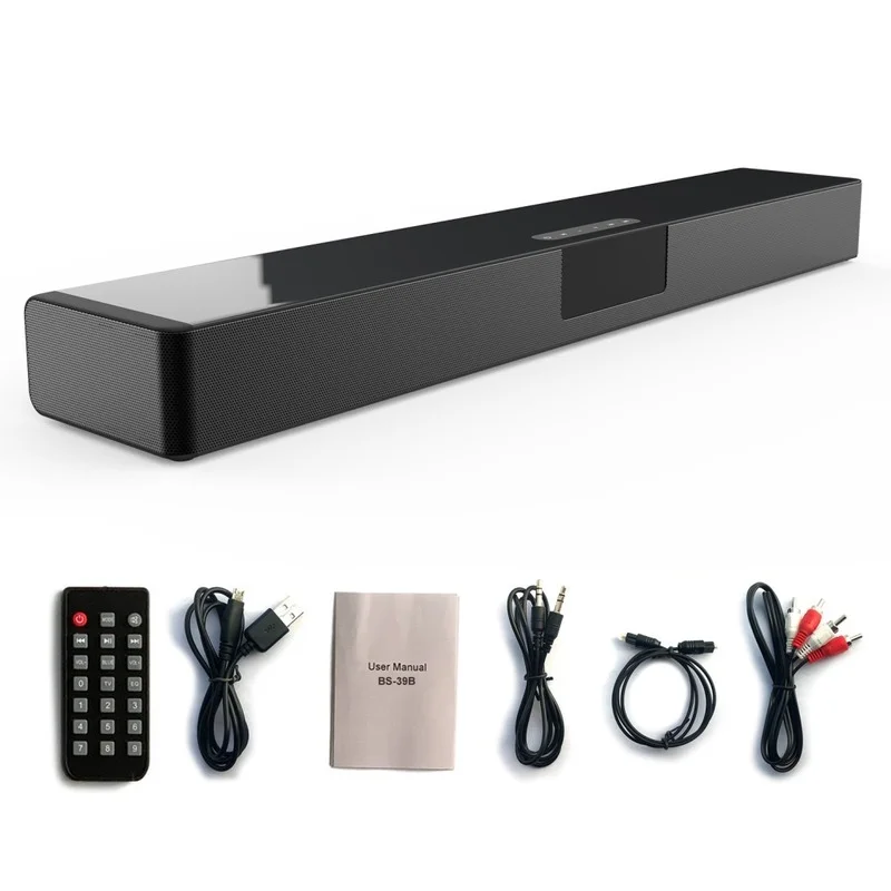 TV Soundbar 20W Wireless Bluetooth Speaker Charging LED Super Bass Stereo Loudspeaker Home Theater PC with RCA Optical - Цена: 4 780,51 руб.
