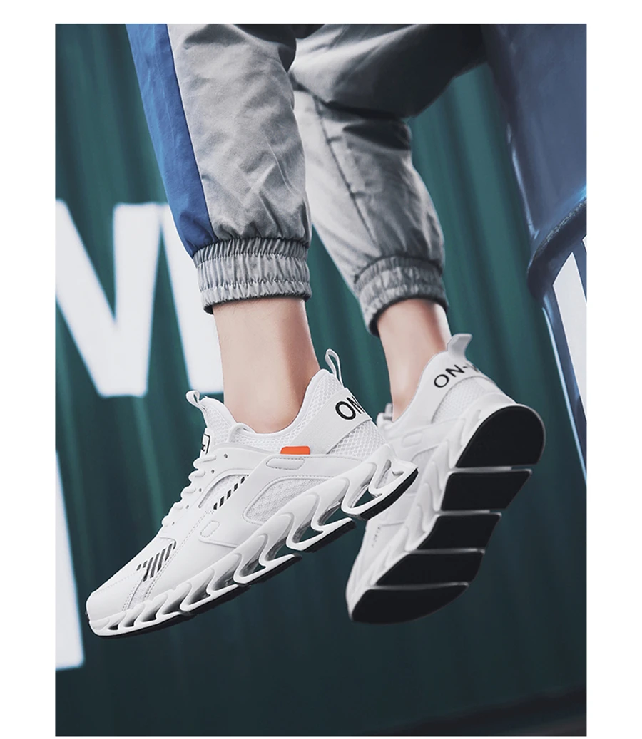 CREDRIZK/дышащие мужские кроссовки; белая спортивная обувь на шнуровке; сетчатая обувь для бега; мужские кроссовки с подошвой лезвия; Цвет Красный; спортивная обувь; Deportivas