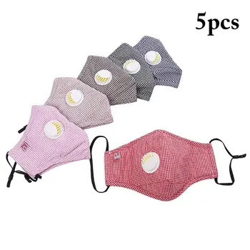 

5pcs Mouth Masks Set Adjustable Cotton Anti Dust Mask Mouth Face Cover With Valve Clothing Accessories For Outdoor Random Color
