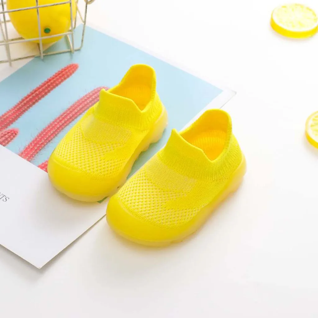 

Girls Boys Pure Color Cute Toddler Infant Little Kids Breathable Solid Knitted Breathable Shoes Sapato Infantil Children Shoes